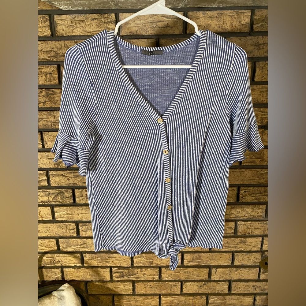 ‎Gyft textured blue blouse